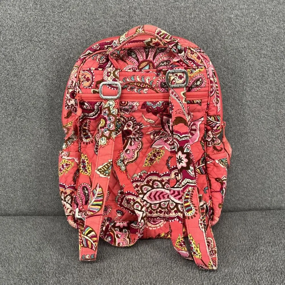 Vera‎ Bradley Quilted Back Pack Purse 6 Pockets School Bag 12